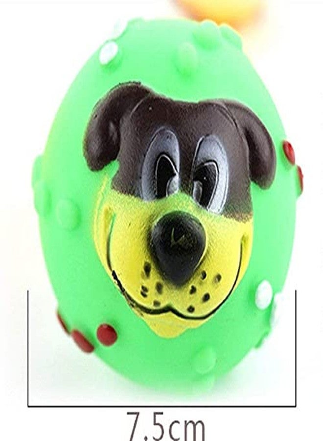 Pet Guard Squeaky Puppy Face Ball Rubber Toy for Dog (Set of 2) (Color May Vary) - Image 5
